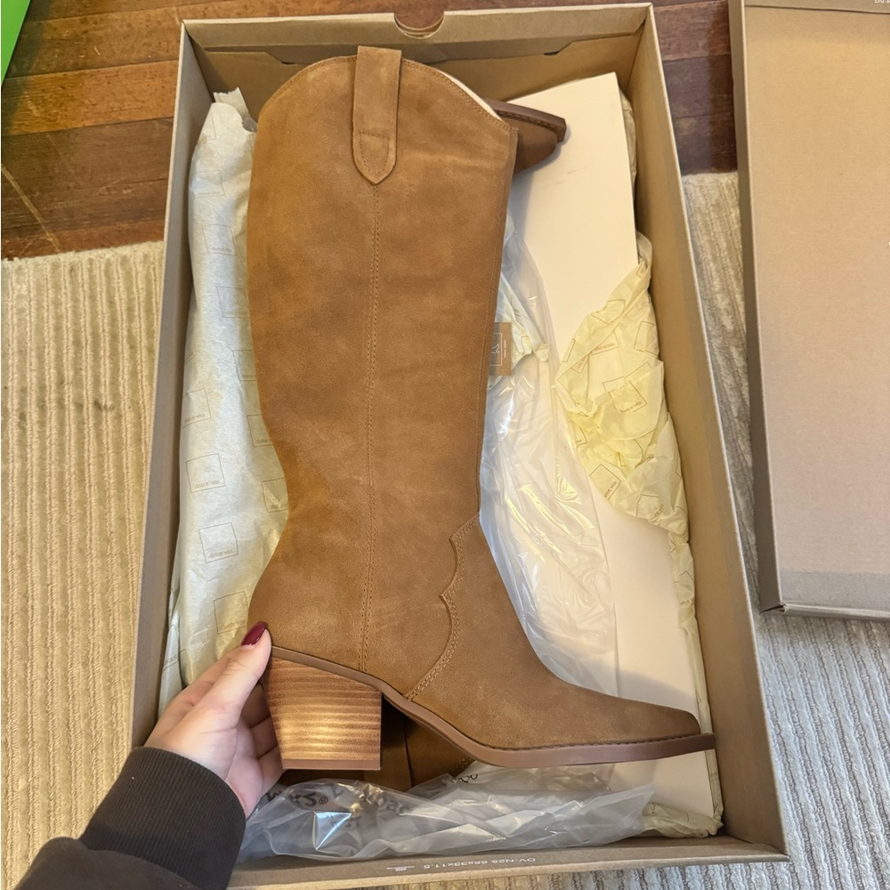Dolce Vita Tan Heeled Boots - Picture 1 of 4